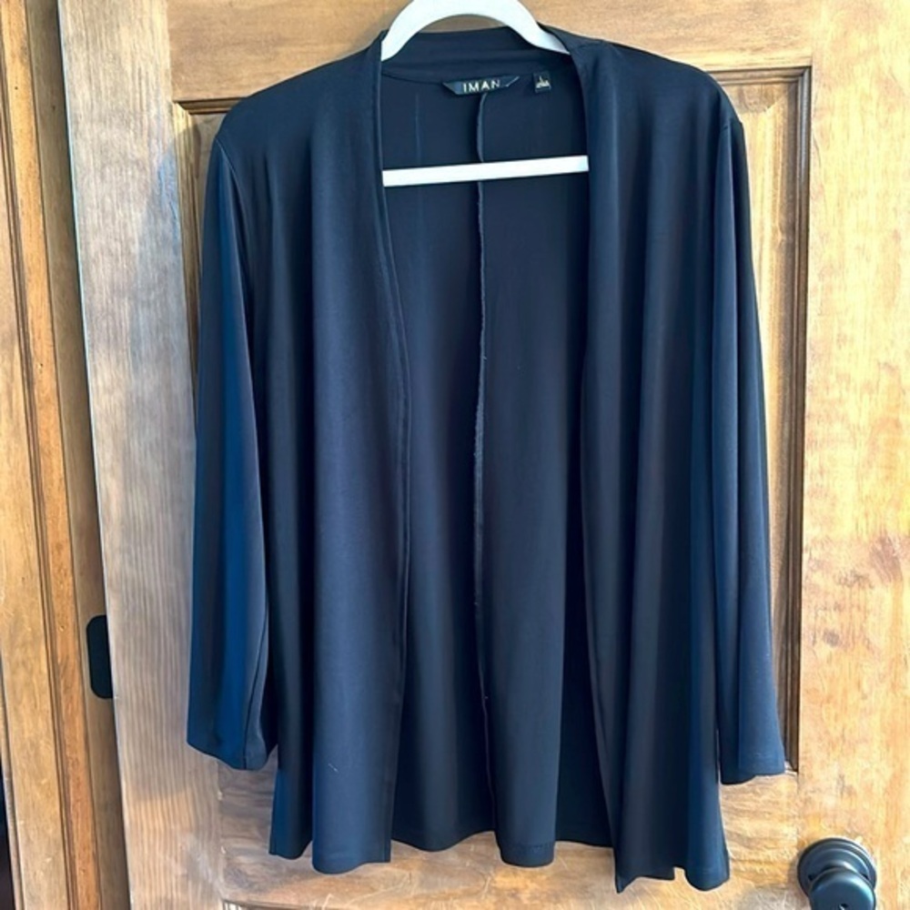 NWOT IMAN Jacket Open Front 3/4 Sleeve L